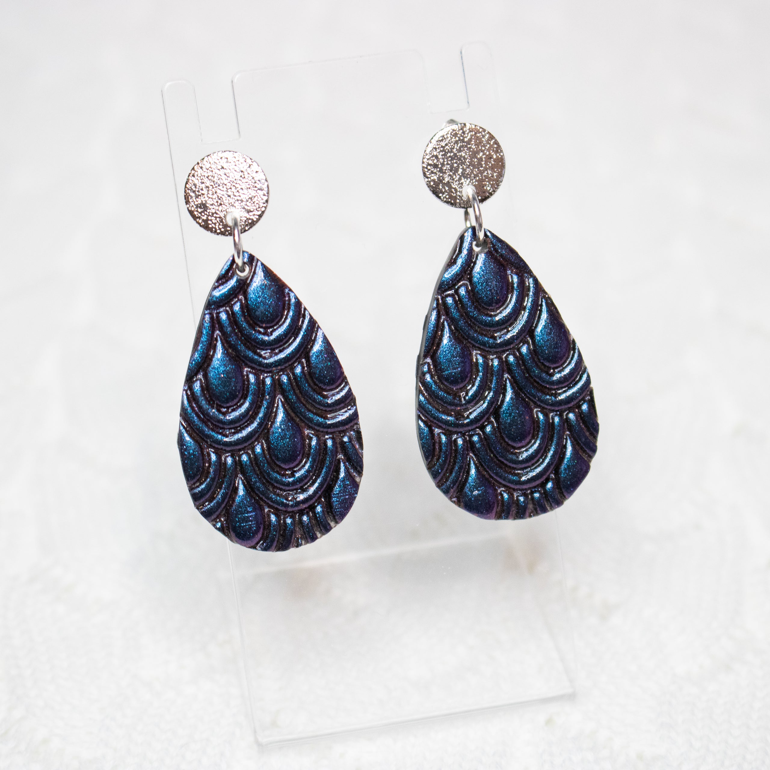 Peacock shop drop earrings
